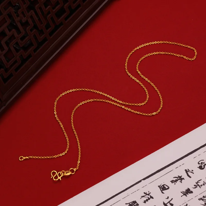 Women's fine chain gold plated jewelry gold plated o word necklace sweater chain stall Taobao wholesale 9999gold