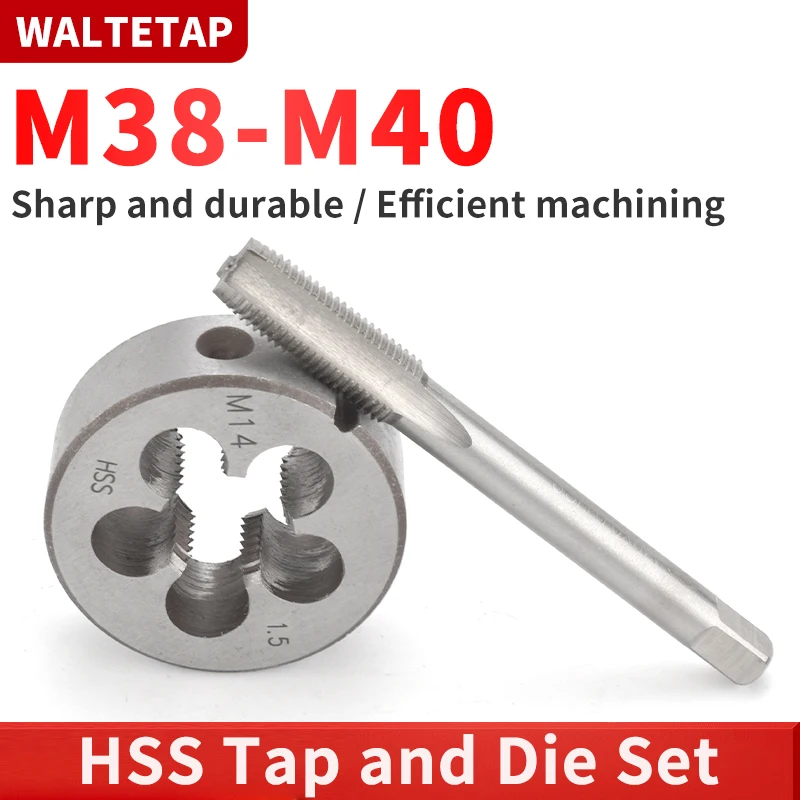 

WALTETAP 1SET M38-M40RightHand Mertic Tap Die Set HSS Used for machine tool internal and external thread tapping and repair tool