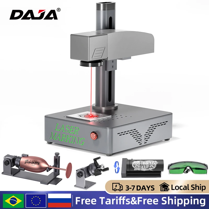 DAJA S4 Fiber Laser Marking Machine High Power Business Industrial Portable Engraver Engrave All Metal Jewelry Plastic Leather