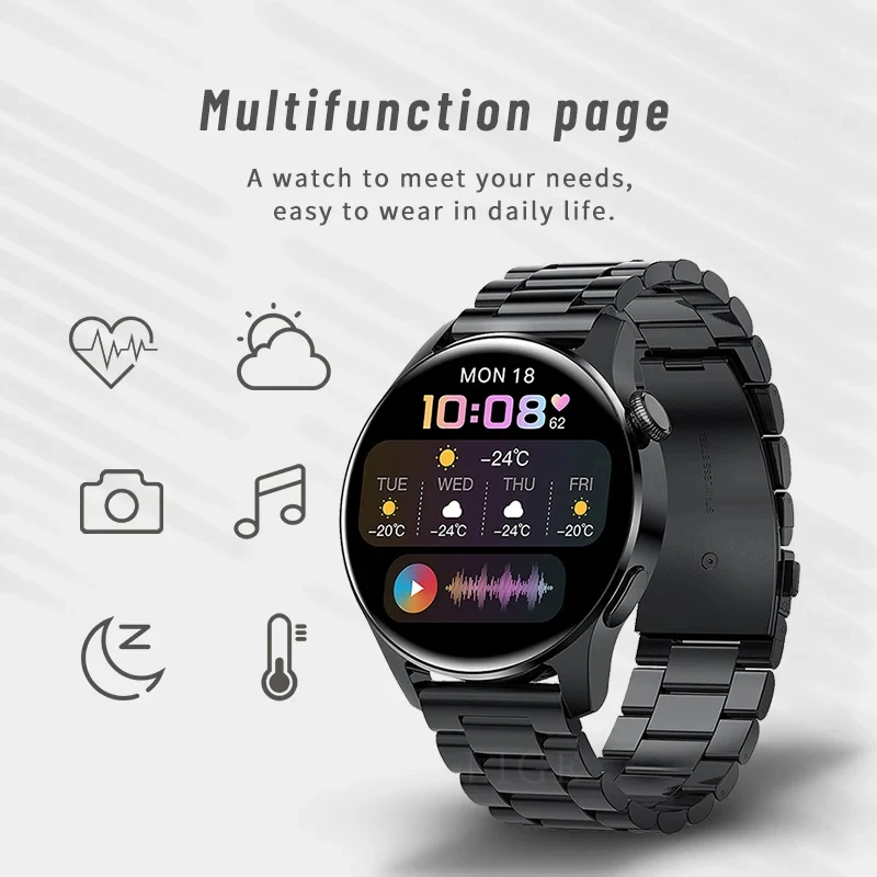 2026 Military Smart Watches Men's Bluetooth Call Push Message Alarm Clock Settings Smartwatches Exercise Step Counting Smartband