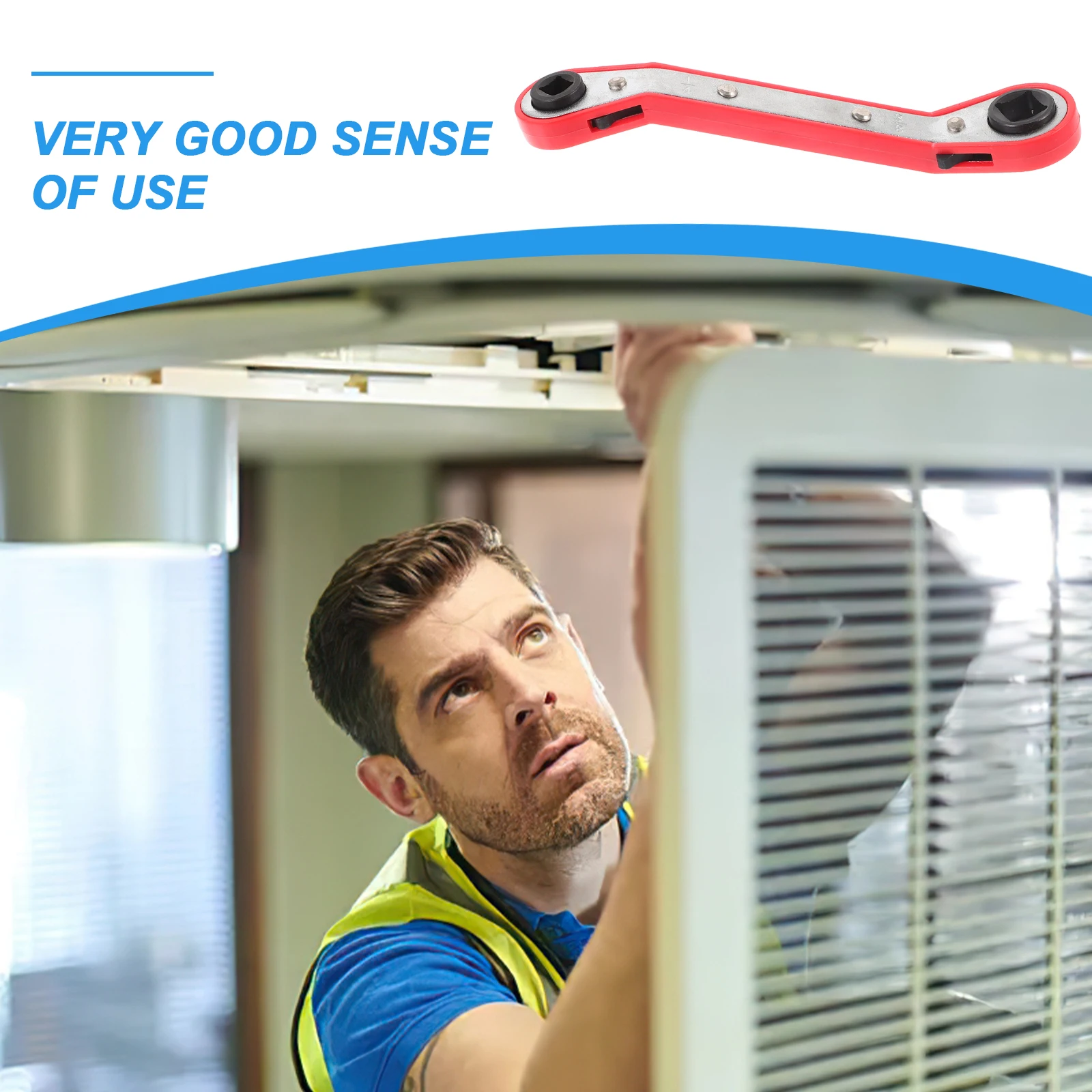 أدوات مفتاح التبريد ذات الوجهين صمام مكيف الهواء مفتاح ربط بسقاطة إصلاح التبريد Hvac تصعيد #6