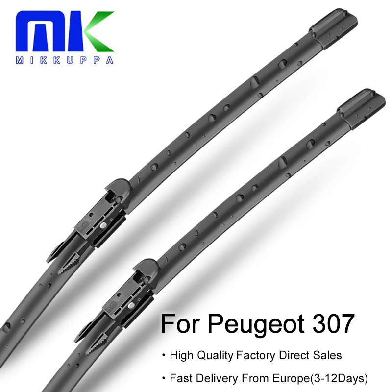 MIKKUPPA Front And Rear Windscreen Wiper Blades for Peugeot 307 Hatchback/SW 2000 2001 2002 2003 2004 2005 2006 2007 2008