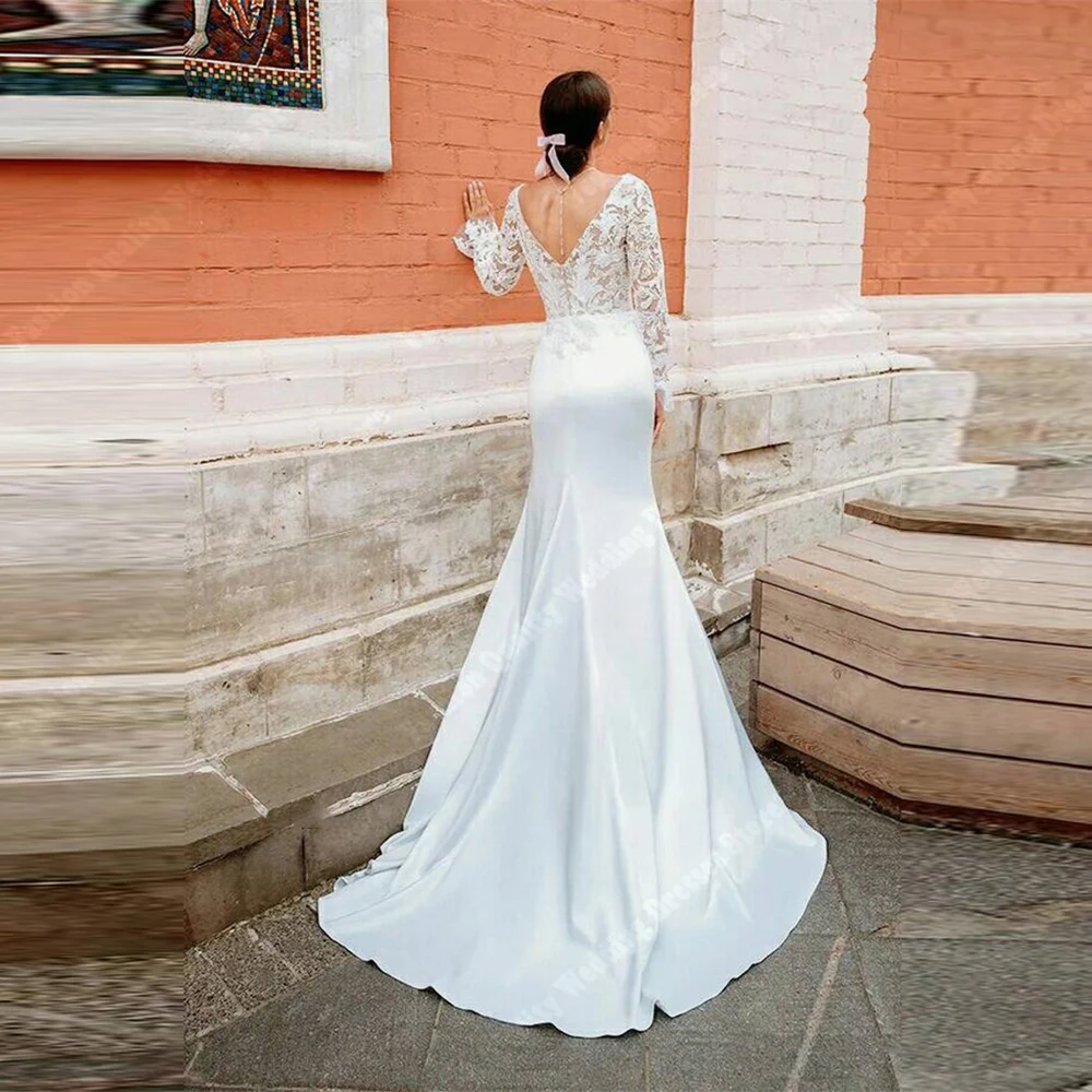 Sweetheart scollo a v sirena abiti da sposa da donna Sexy stampa in pizzo abiti da sposa romantici con spalle scoperte Vestidos De Novias 2024