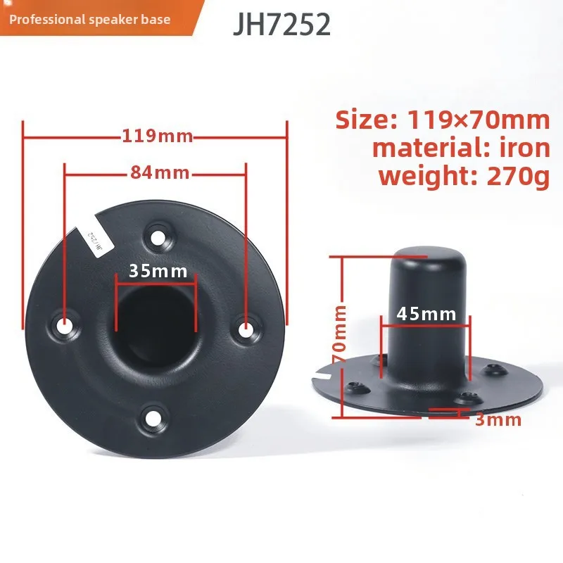 MW Audio, set van 2 luidsprekeronderplaten met één gat, stevige metalen standaard voor gebruik op een podium.