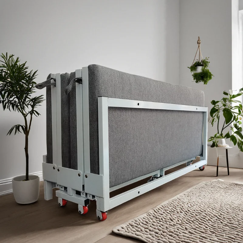 

Four-fold folding bed household small apartment multi-function retractable pull-out invisible bed with wheels