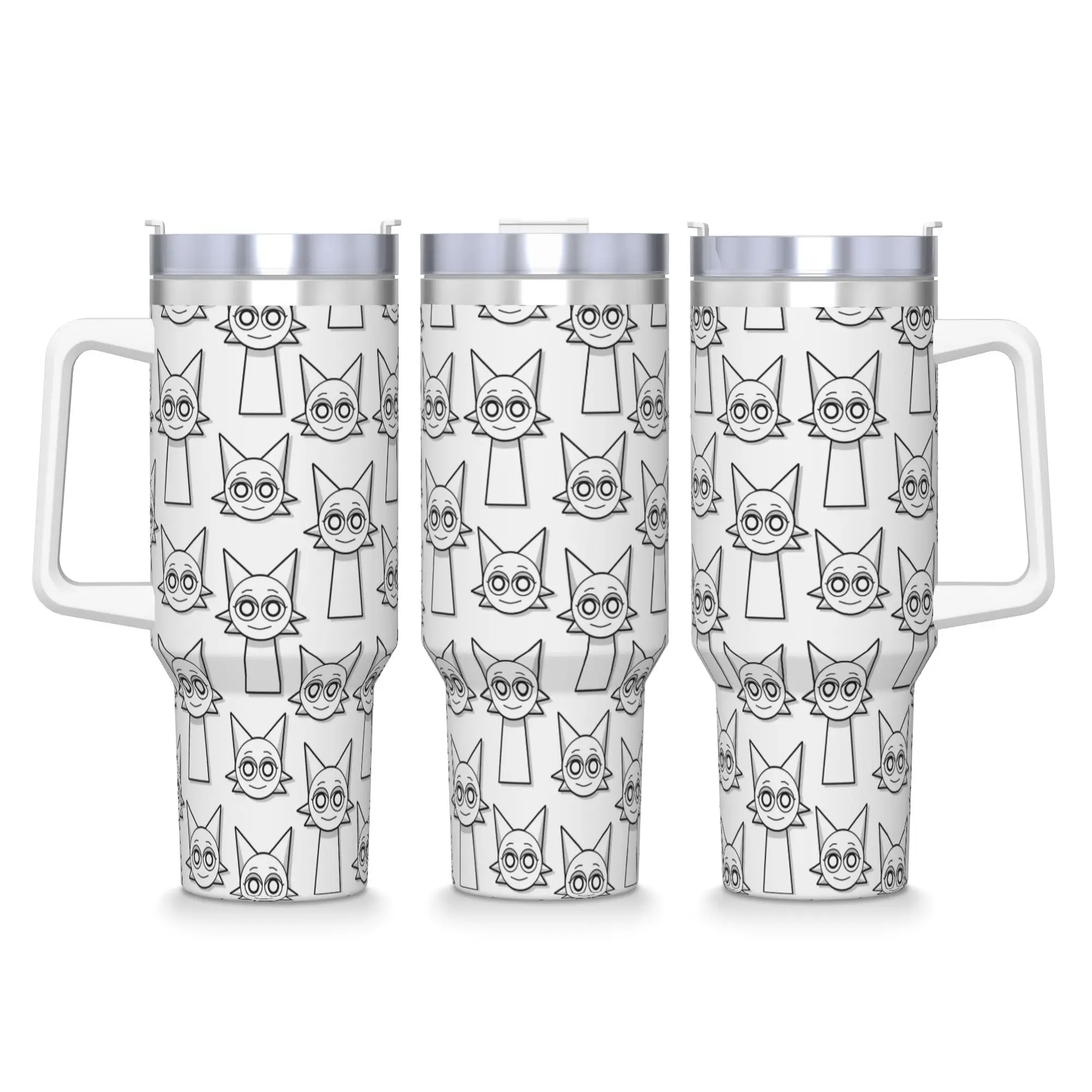40OZ Stainless Steel Tumbler Cartoon Sprunki Game Thermal Cups  Heat Preservation Cold and Hot Mugs Cup Beach Water Bottle