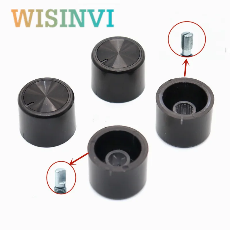 10PCS 20*15MM Light Transmission Knob Potentiometer Knob Cap Power Amplifier Light Guide Knob Cap Flower / Half Shaft 6mm