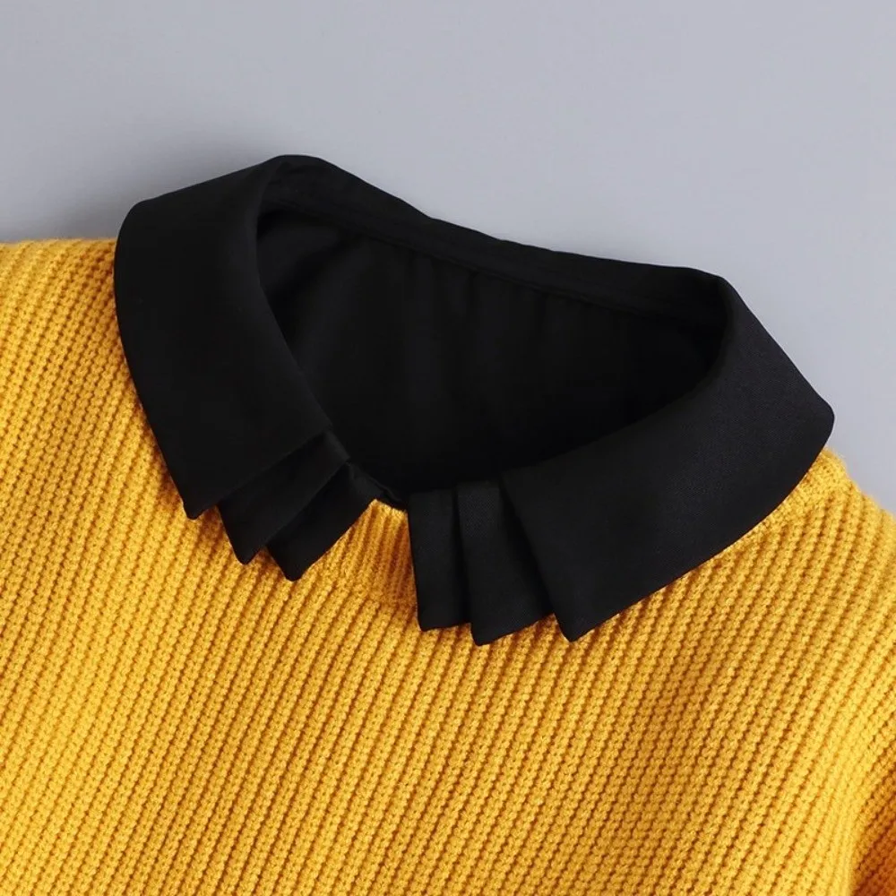Ruffles Multi-layer Removable Fake Collar Button White Detachable Collar Pleated Polyester False Collar Women's Wear