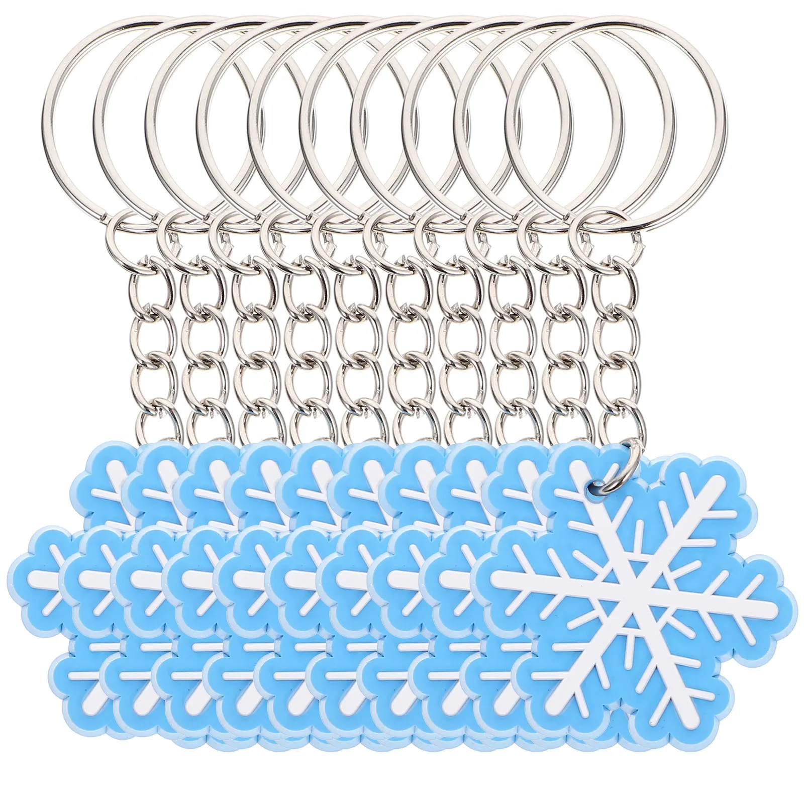 

10pcs Snowflake Keychain Christmas Pendant Cute Keychains for Women Kids Decorative Xmas Key Rings Backpack Hanging Car Keys