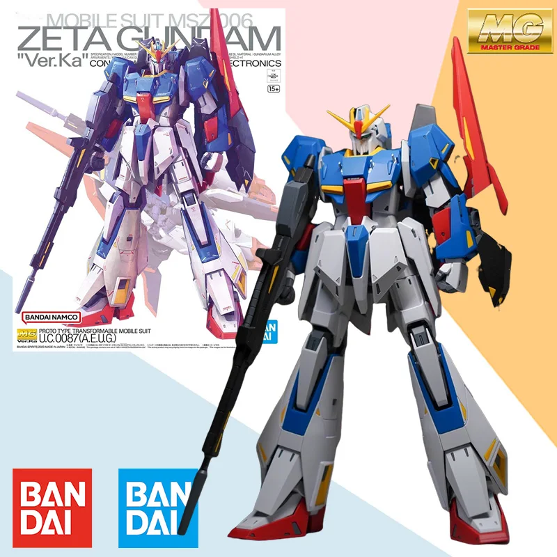 

Bandai Original BOX MG MASTER GRADE 1/100 ZETA GUNDAM Ver.Ka Aninm Action Figure Assembly Model Kit Toy Gift for Children