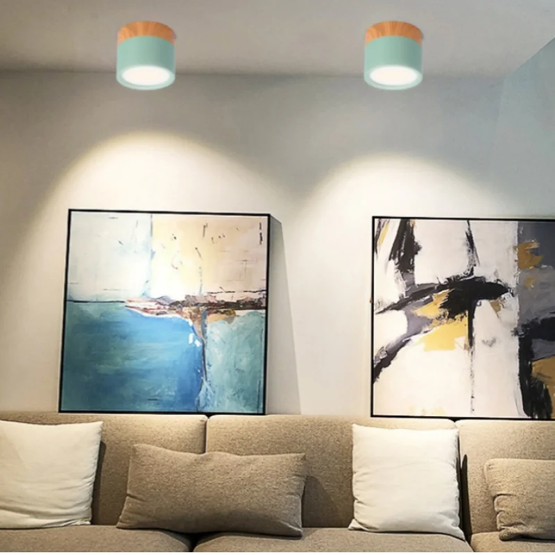 LED Downlight dimmable 5W 7W 9W12W15W Nordic wood modern Led surface mounted ceiling light spotlight, interior decoration light