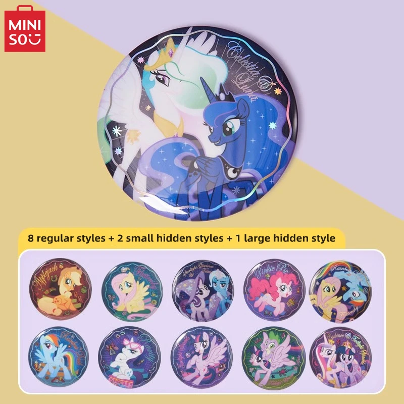 MINISO Blind Box My Little Pony Series Supernova Badge Animation Twilight Sparkle Decorative Brooch Children's Toy Birthday Gift