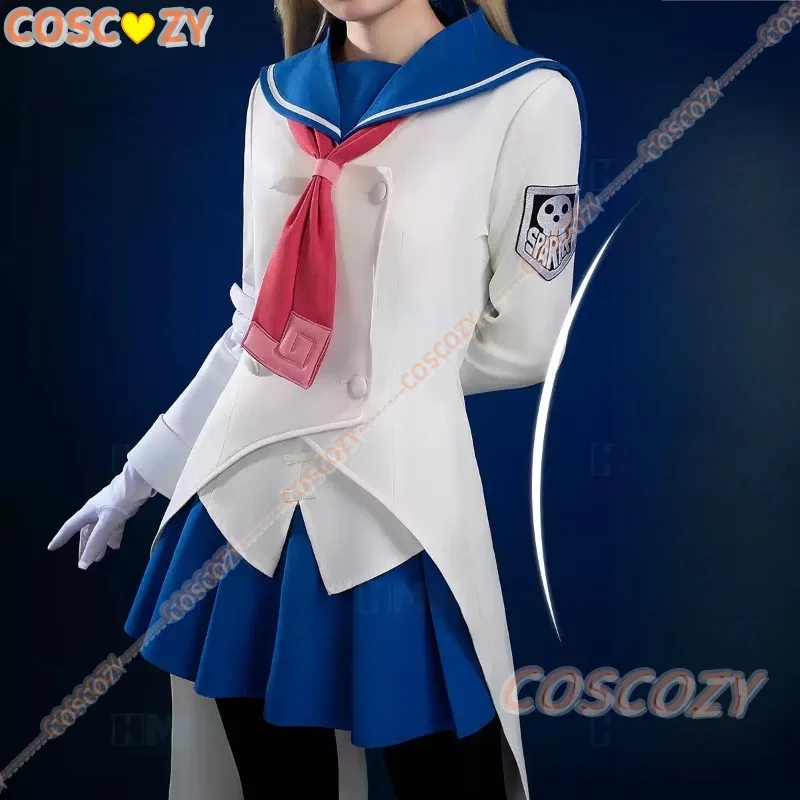 Soul Eater Maka Albarn Cosplay Outfit Full Set for Women Blue‑White Angel Sailor Uniform Comic Con Anime Cosplay Clothing Party