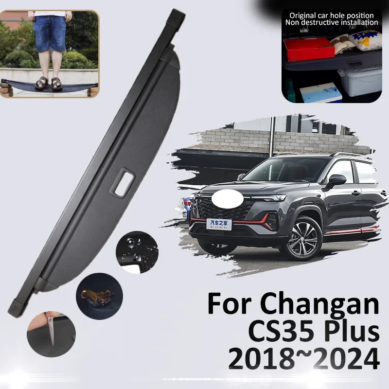 

For Changan CS35 Plus 2018 2019 2020 2021 2022 2023 2024 Trunk Curtain Cargo Cover Luggage Storage Anti-peep Tray Car Accessorie