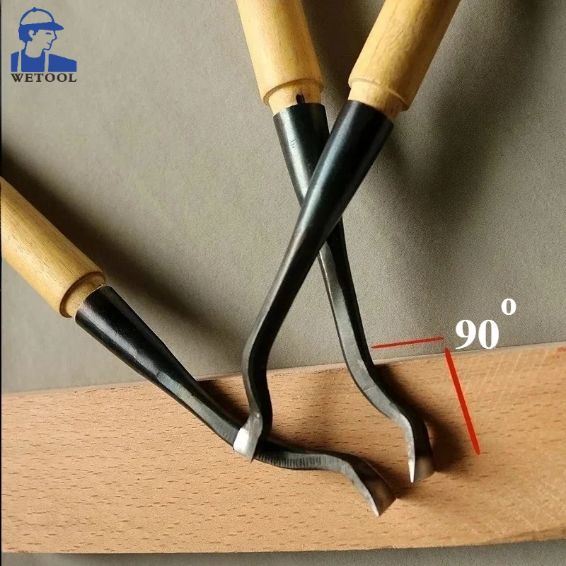 90 °   الكوع دائم إزميل مستدير سكين أدوات يدوية النجارة الجذر نحت النحت إزميل اليد مزورة نحت سكين النجارة