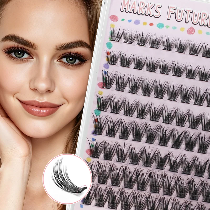 Cílios Postiços Autoadesivos Marks Future: Espessos e Curvados para Olhos Grandes, Ideais para Maquiagem, Festas e Eventos, e Perfeitos para Iniciantes, Realçando Seu Olhar.