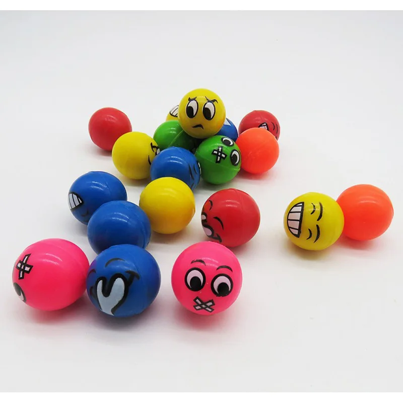 10pcs Rubber Bouncing Ball Jumping Balls for kids fruits 25mm Football Flower Bouncy Toy Game Party Children Christmas gift