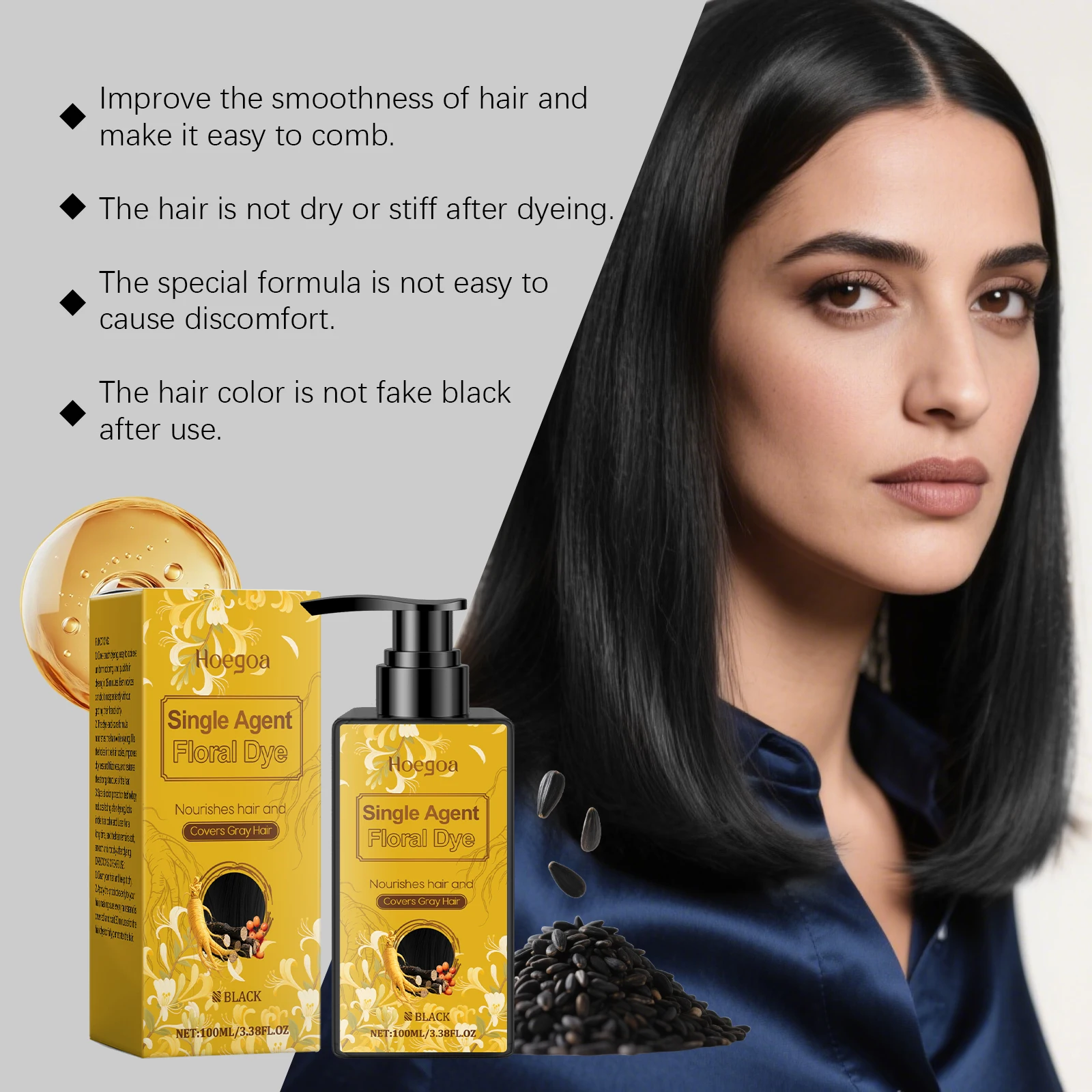 صبغة شعر مغذية 15 دقيقة تلوين سريع كريم لون الشعر الأسود البني الداكن الأمونيا الحرة الضرر 100 مللي #4