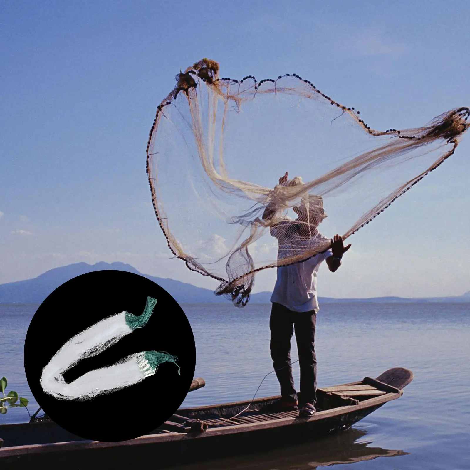 

Single Layer Fishing Gill Net Float Transparent Monofilament Outdoor Fish Trap Net Easy Throw Sink Fast 1m X 20m