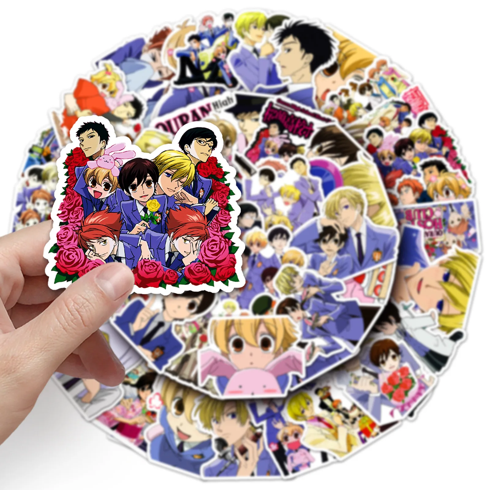 50PCS Ouran High School Host Club Stickers Campus Love Animation Decals Cartoon Toy Fridge Luggage Laptop Phone Guitar Car