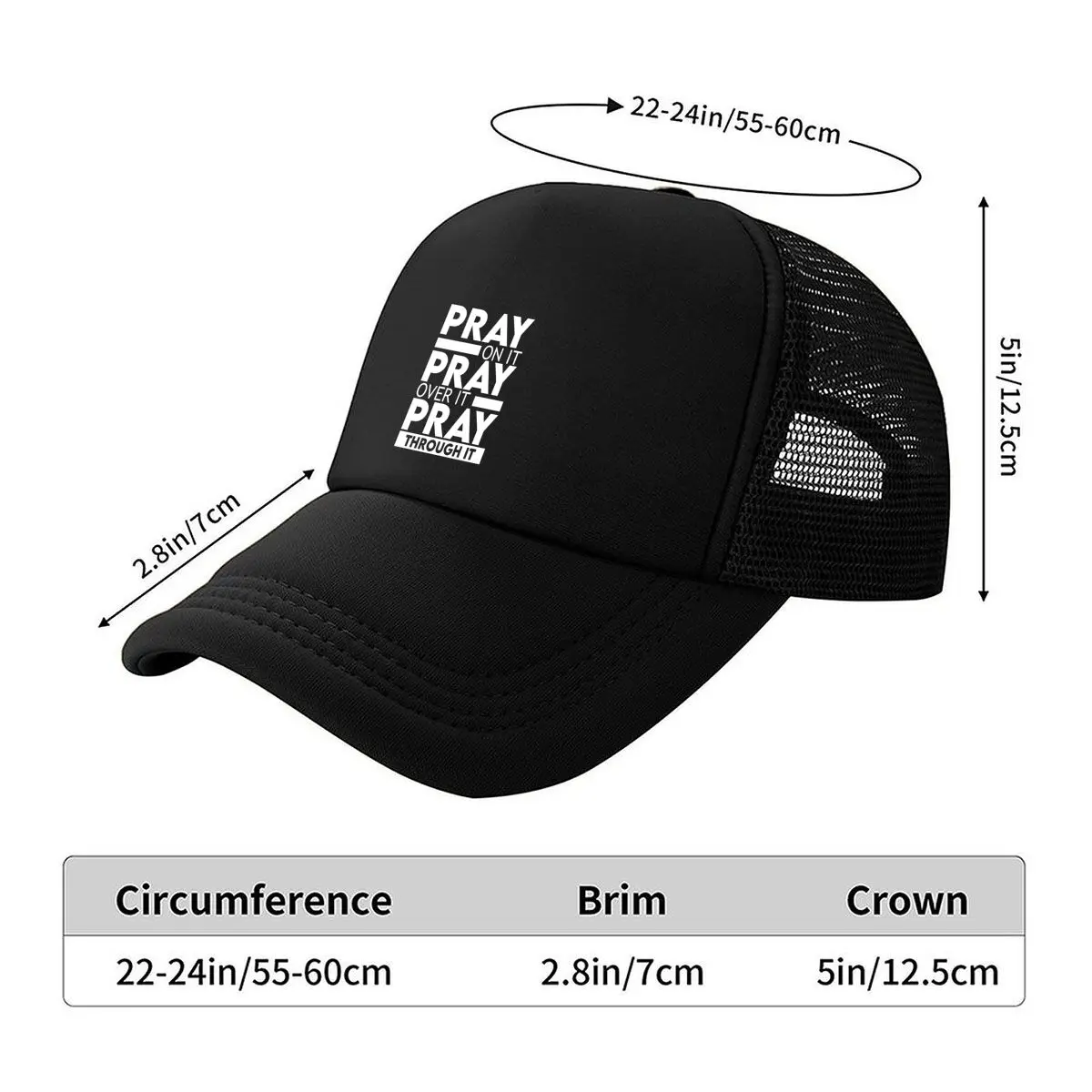 Faith Text Baseball Cap with Religious Scripture - Lightweight for Running, Outdoor & Church - All-  2026 Mesh Baseball Cap