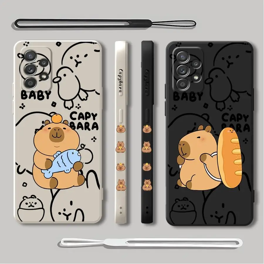 Cute Capybara Case for Samsung Galaxy A33 A12 A52s A15 A14 A54 A11 A55 A53 A13 A32 A22 A23 A34 A25 A24 A42 A21s Cover