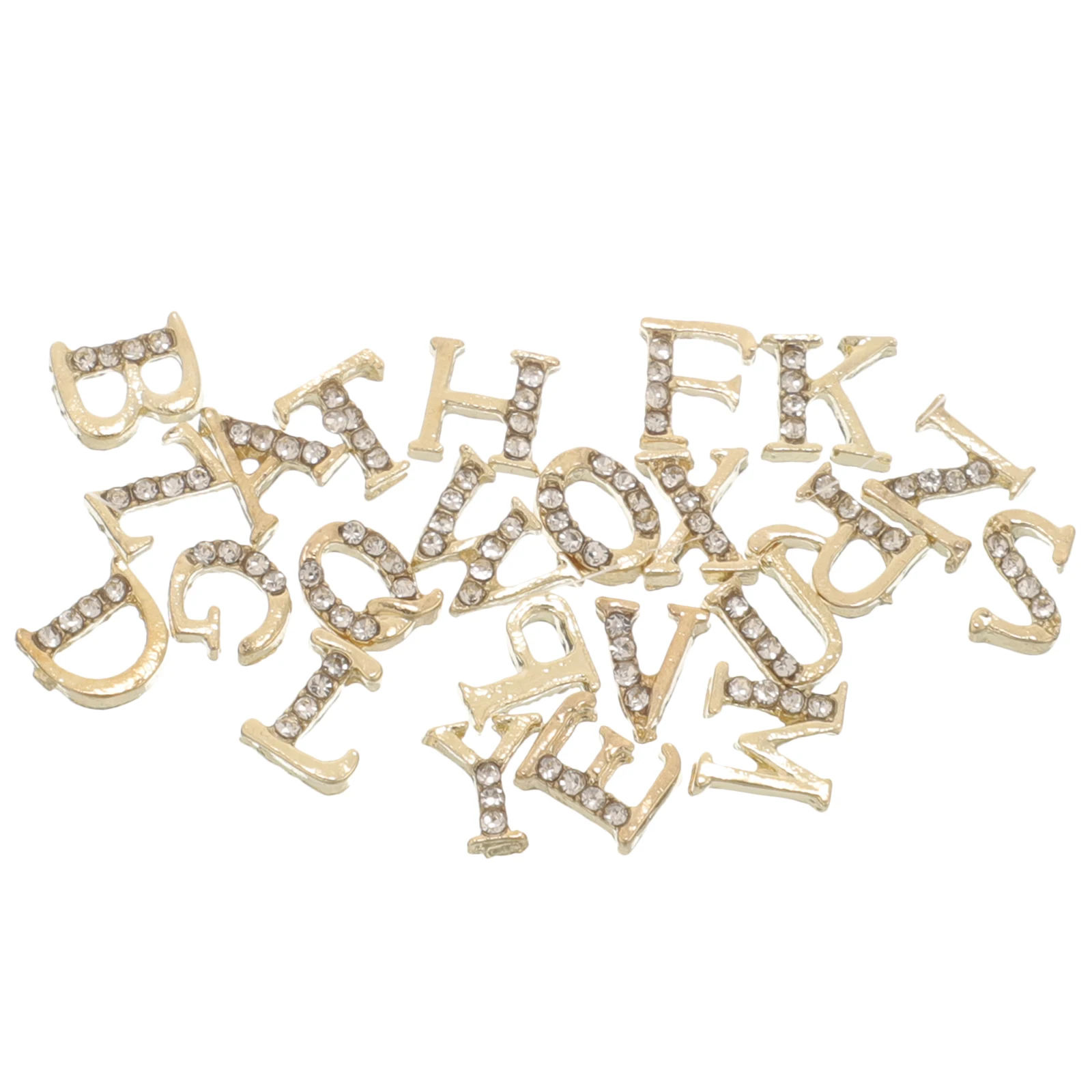 

1 set Alphabet Charms Letter Shape Cute Nail Gems Durable Fade Resistant Manicure Decoration Eye-Catching Design Party for Women