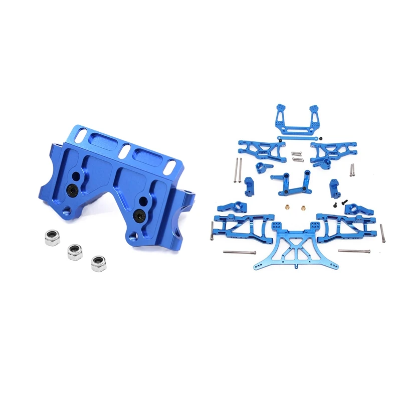 Front Bulkhead Upgrade Parts With Chassis Arm C Seat Rear Stub Axle Parts Kit For 1/10 Traxxas 2WD Slash Rustler