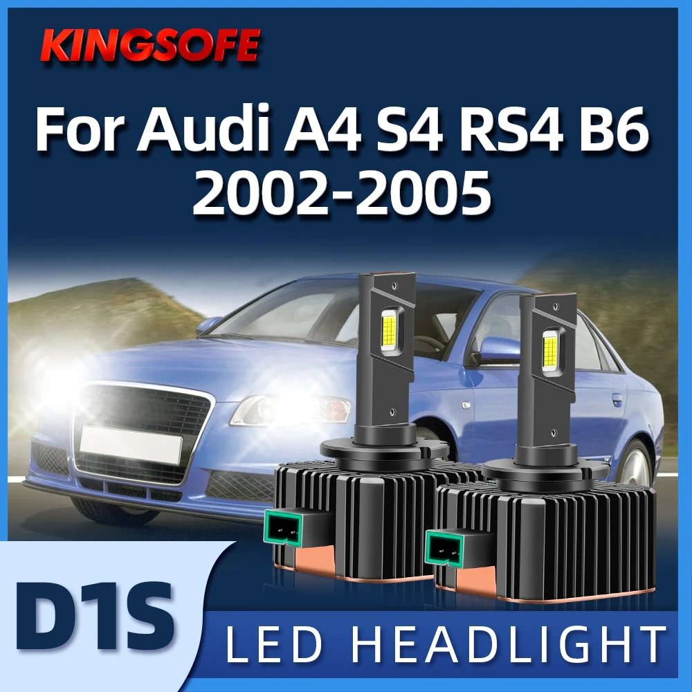 

KINGSOFE D1S LED 30000Lm Car Headlight Bulbs 6000K Super Bright Xenon For Audi A4 S4 RS4 B6 2002 2003 2004 2005