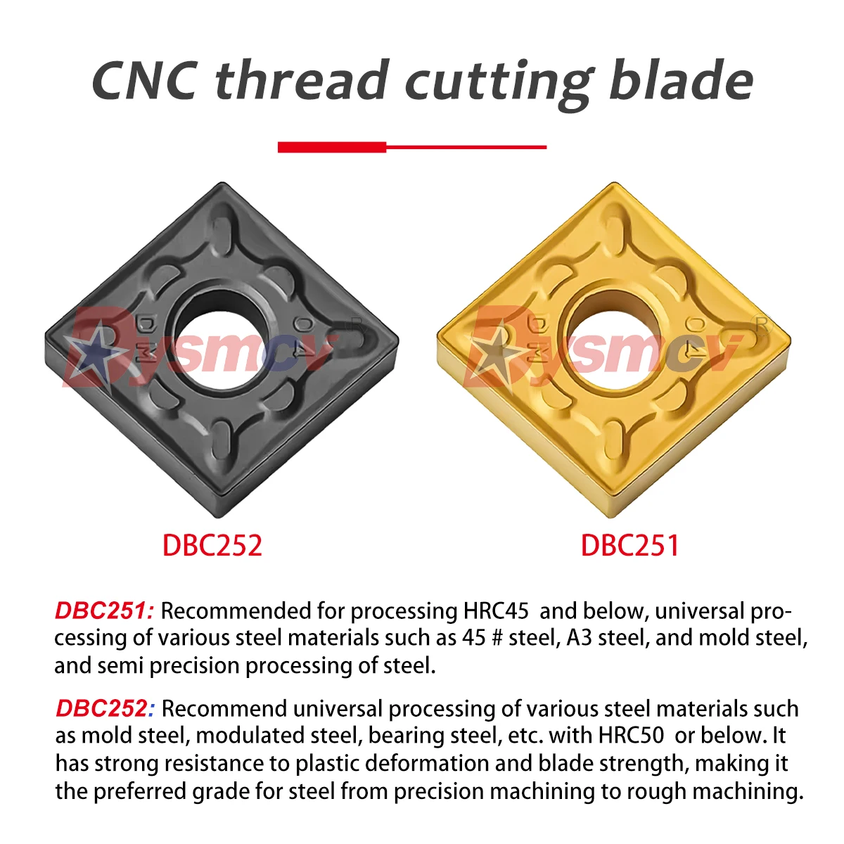 CNMG120404-DM CNMG120408-DM DBC252 DBC251 Turning Inserts Lathe Cutting Cutter Have Good Cutting Performance CNMG Series Insert