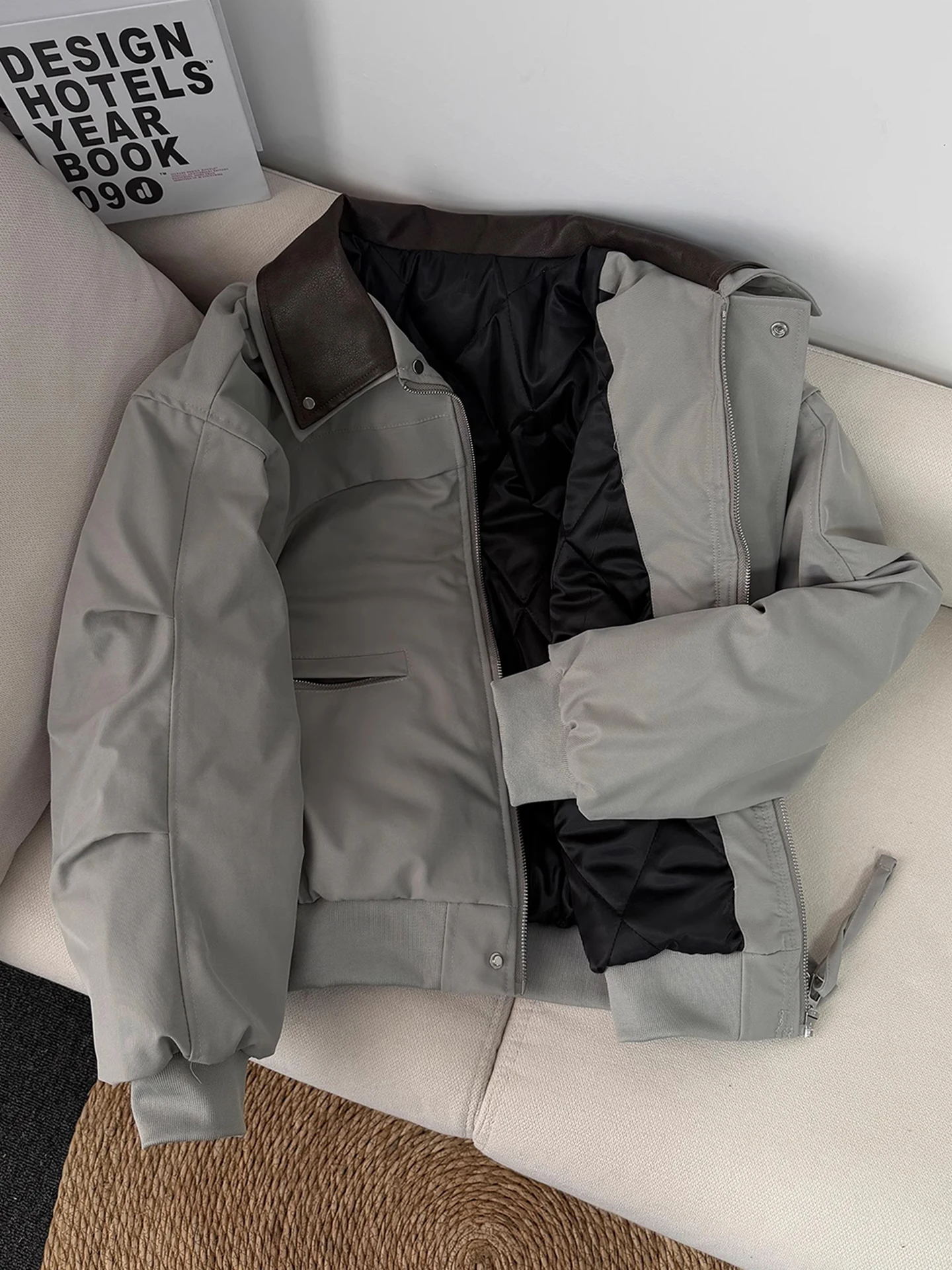 

Мужская хлопковая рабочая одежда American Deconstructed Pilot Jaet, зимняя верхняя одежда Thiened Ape, длинная теплая застежка-молния