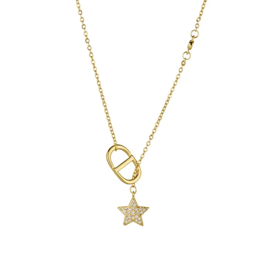 

French-style Light Luxury and Elegant Design, Pig-nose Pendant, Letter Star Tassel for Ladies, Retro and High-end