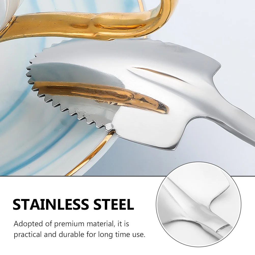 

3 pcs Stainless Steel Scraping Spoon Serrated Edges Fruit Scoop For Grapefruit Watermelon Pear Mud Multipurpose Kitchen Tool