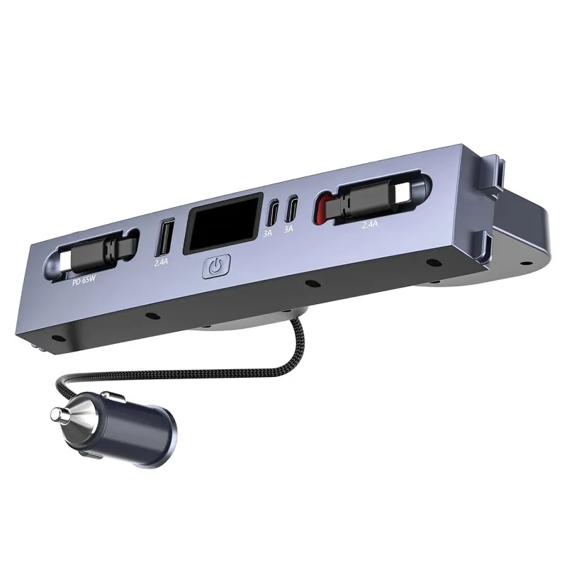 AEE7-For Tesla Model 3/Y Center Console Expansion Dock 65W PD Fast Charging USB Hub Fast Charging Hub Docking Station