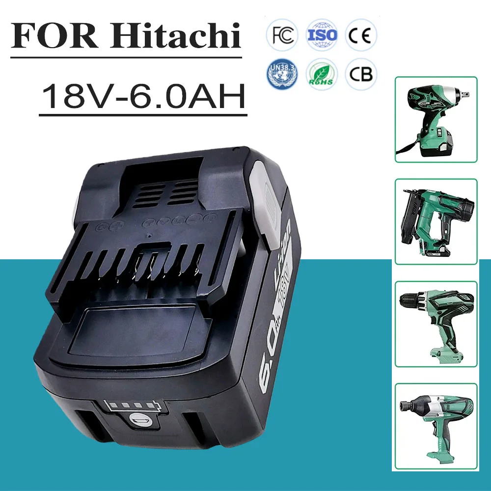 

18V high capacity For Hitachi BSL 6.0AH 1860 battery drill angle grinder ternary power tool 18650 lithium battery