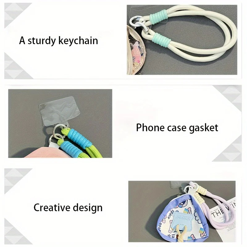 1pc Silicone Keychain Wallet, Detachable Wrist Strap Card Holder for Backpacks Purses, Colorful Gift for Men Women