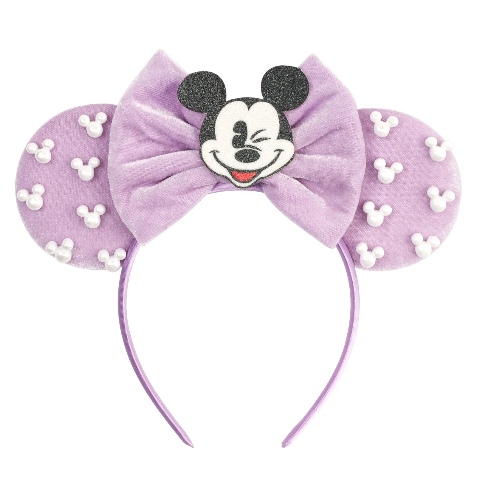 Mickey Mädchen Samt-Ohren Haarband Weiches Schleifenband Halloween-Party Weihnachten Haaraccessoires – Detail 6