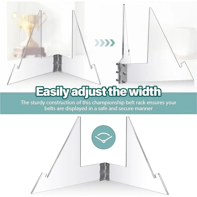 Belt Display Stand for Heavy Duty Wrestling & Football Trophies Acrylic Award Holder Base, No Assembly Required