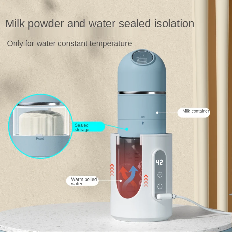 Newborn Baby Insulated Milk Bottle Glass USB Constant Temperature Rapid Flushing Portable Charging Night Milk Heating Water