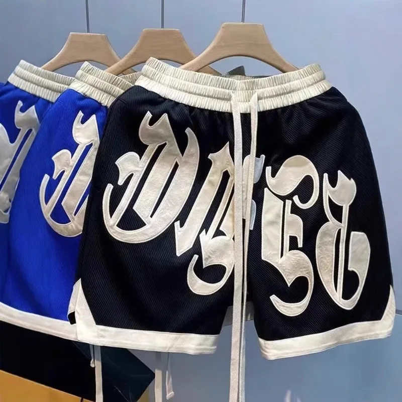 夏のバスケットボールショーツアメリカンストリートスポーツパンツカジュアル紳士服高品質刺繍入りショーツアウトドアファッション2024