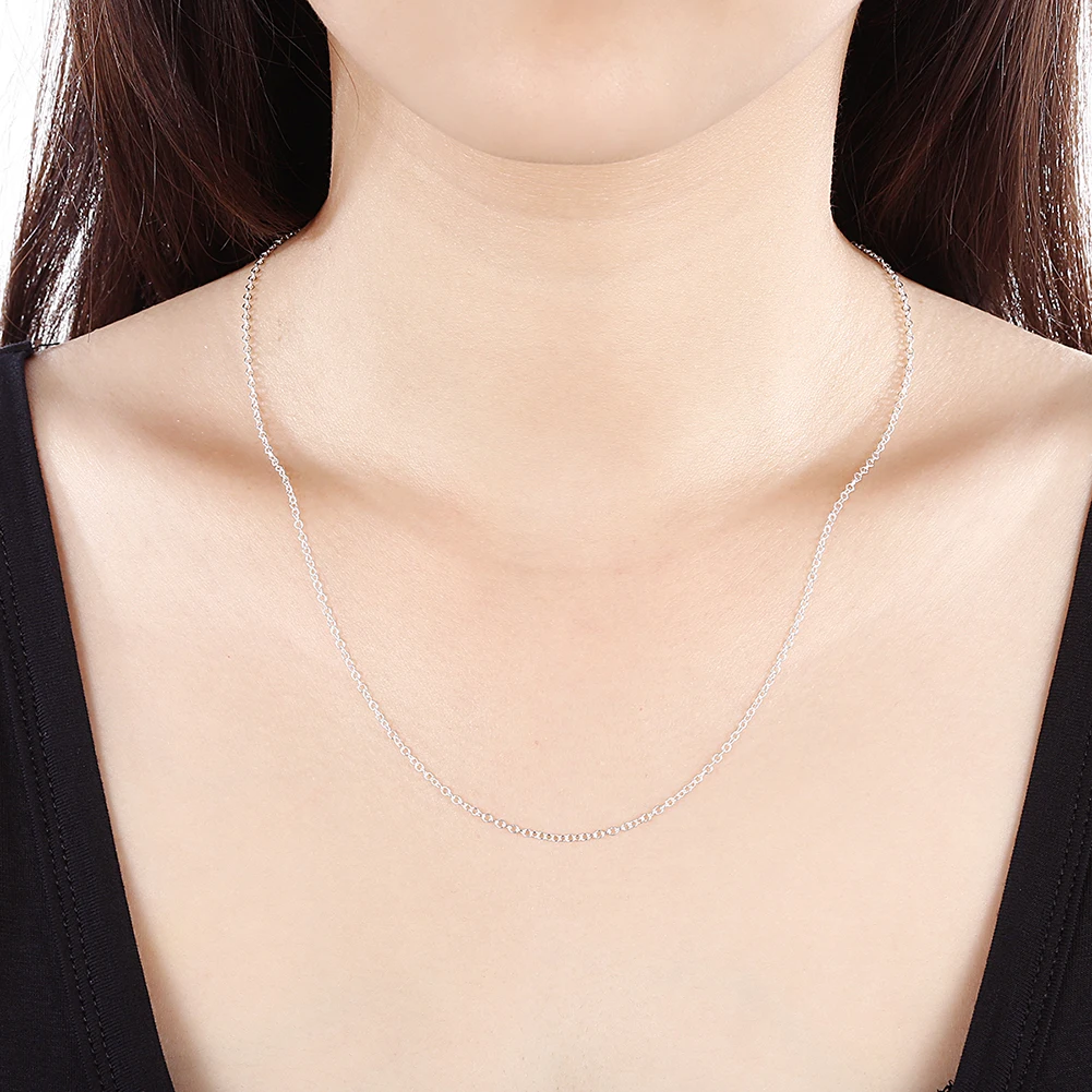 10PCS Hot charms 925 Sterling silver fine 1MM circle chain necklace for women fashion party wedding accessories gifts jewelry