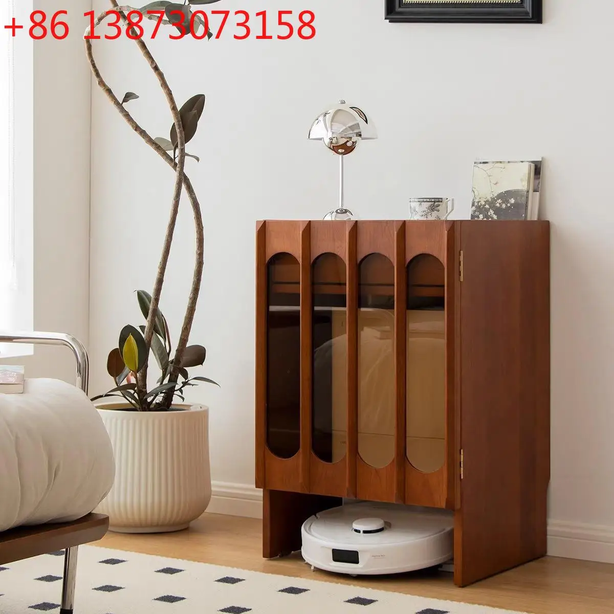 Sweeper Robot Storage Cabinet Narwal Keworth Stone significant other Storage Cabinet Vintage Solid Wood Living Room Sofa Side Ca
