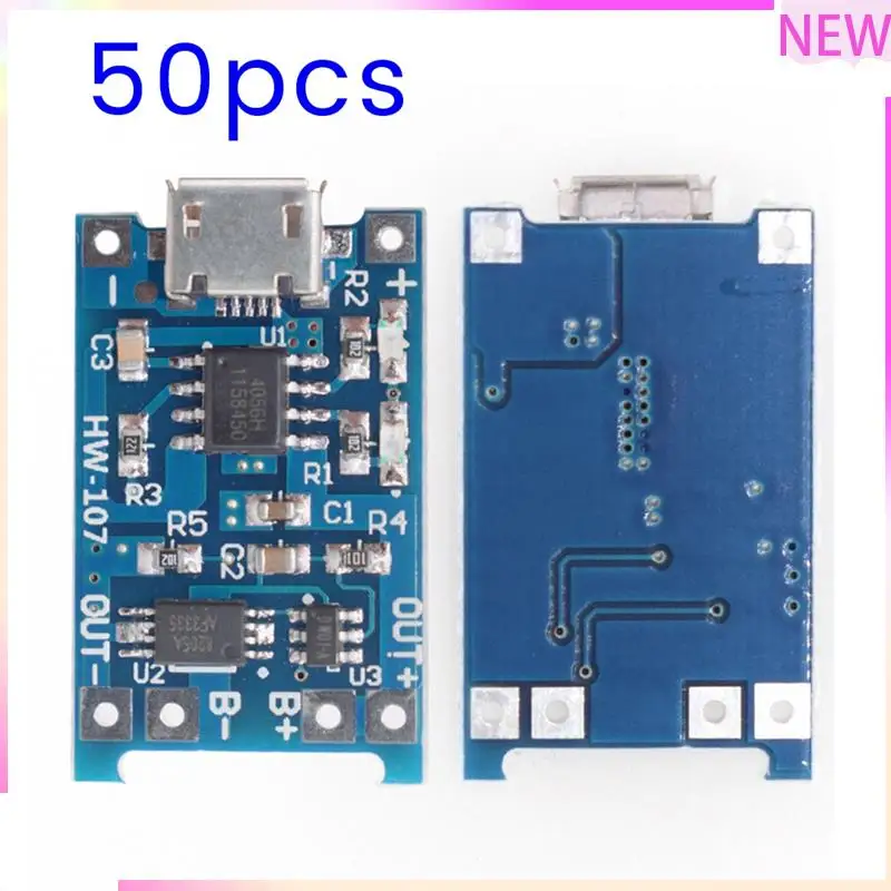 B27B 50 шт. TP4056 Micro-USB 18650 плата для зарядки литиевой батареи 5 В 1 А модуль зарядного устройства синяя печатная плата