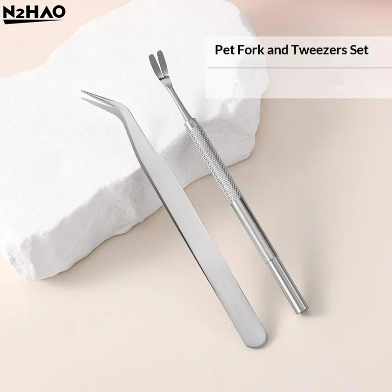 1Set Portable Tick Removal Tweezers Painless Tick Remover Tool For Dogs Cats Pets Human Tick Extractor Accessories