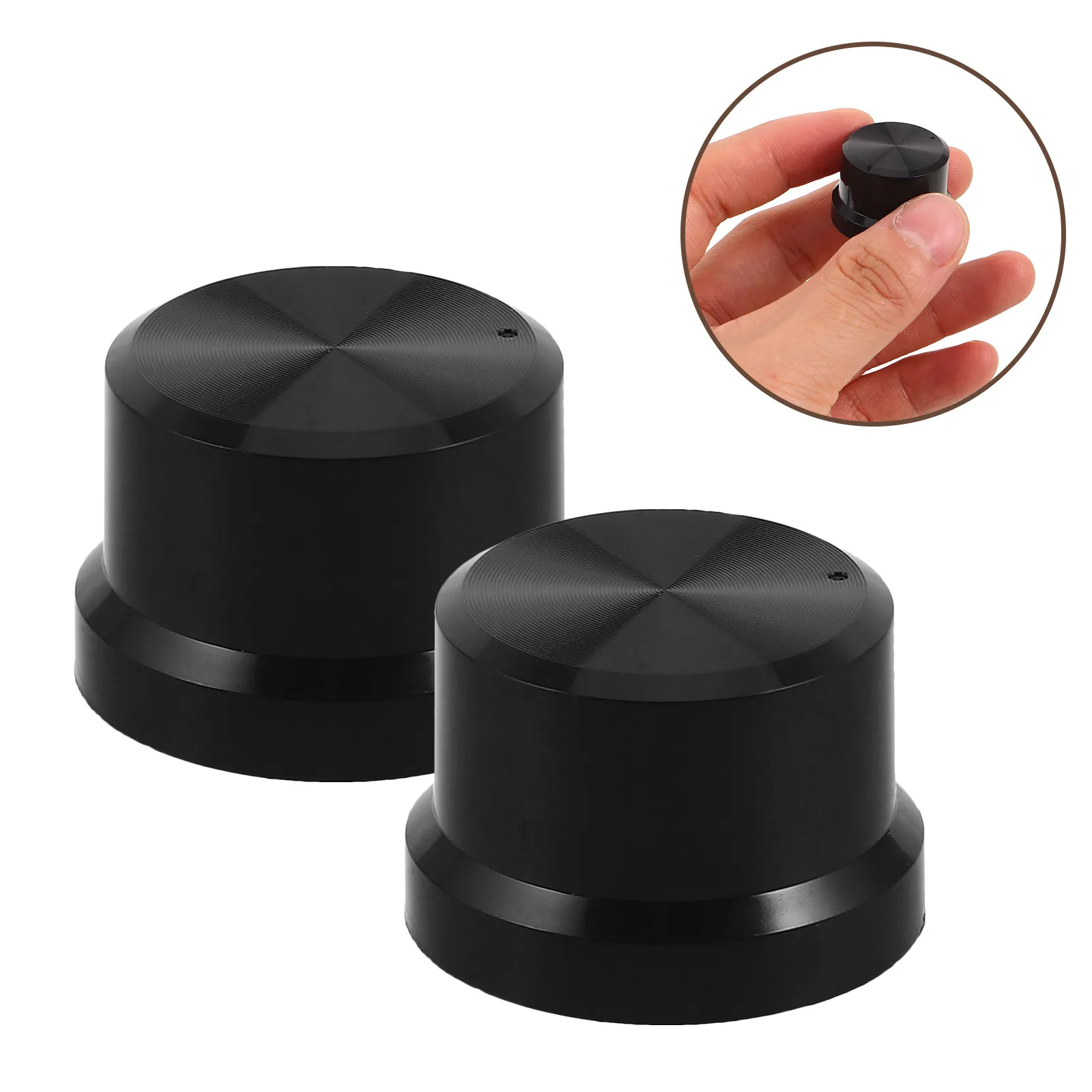 12Pcs Stage Audio Control Potentiometer Knobs 25Mm Black Electroplated Brushed Replacement Rotary Switch Knobs for Mixer Speaker