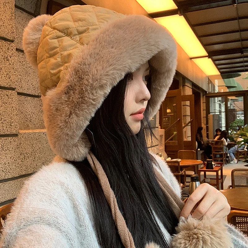 

Fall and Winter Sweet Cute Ski Cap Outdoor Ear Protection Windproof Female Warm Ushanka Hat Chinese style Lei Feng Hat