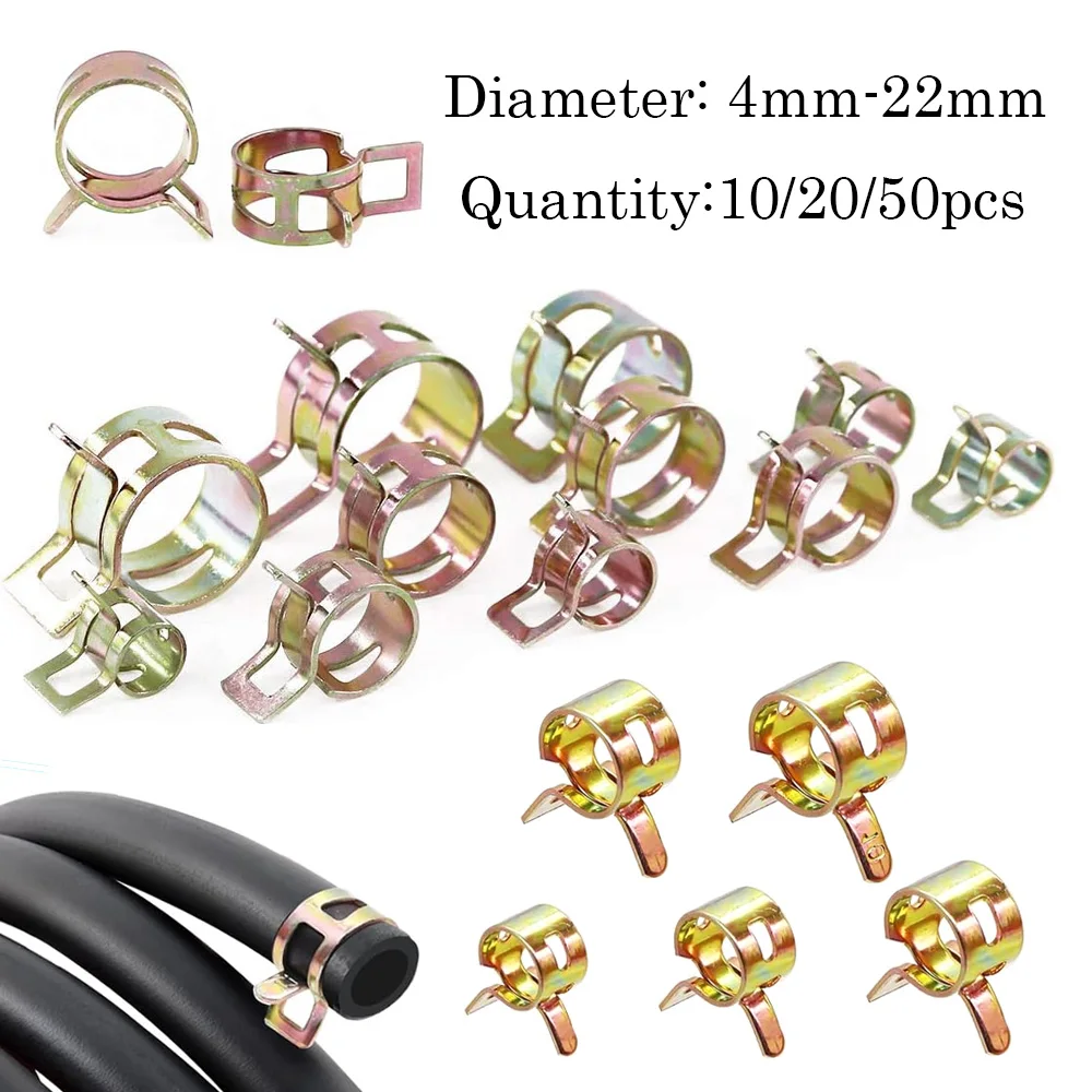 10-50Pcs Spring Clamp for Fuel Oil Water Vacuum Hose Tube Pipe, High Quality Fastener Clip Set 4/5/6/7/8/9/10/11/12/13/14-22mm