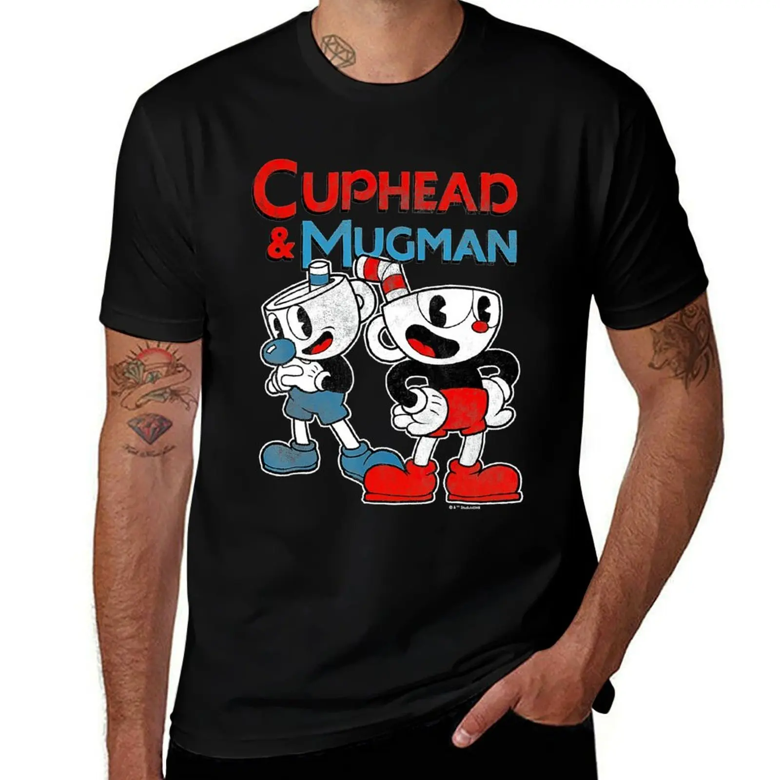 Cuphead & Mugman Dynamic Duo T-Shirt t shirts for man pack cotton T-Shirt