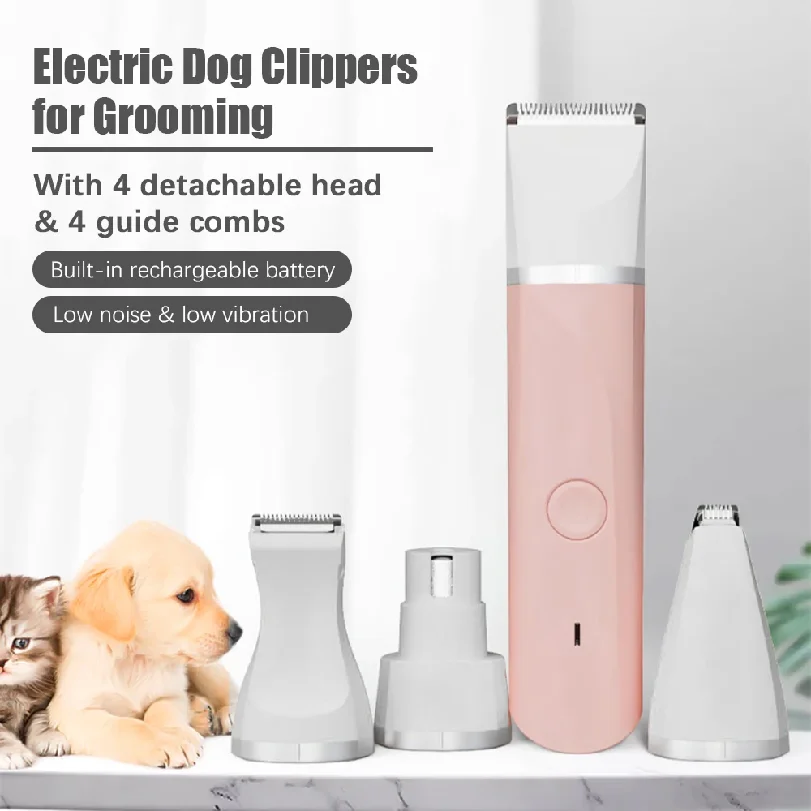 

4 in 1 Pet Electric Hair Clipper for Dog Grooming Trimmer Nail Grinder Hair Cutting Machine for Pet Shop Small Medium Cats Dogs