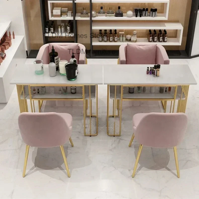 Modern Custom Simple Single Nail Tables Nordic Double Manicure Table Double-layer Nail Manicure Table Beauty Shop Manicure Table